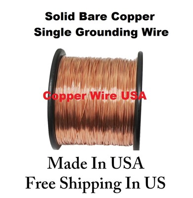 Wholesale 10 Ga SOLID BARE COPPER SINGLE GROUNDING WIRE ( 160 FT. 5 Lb. Spool