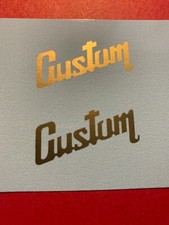 Custom Headstock Waterslide Decals Gold Metallic 2 per order C1