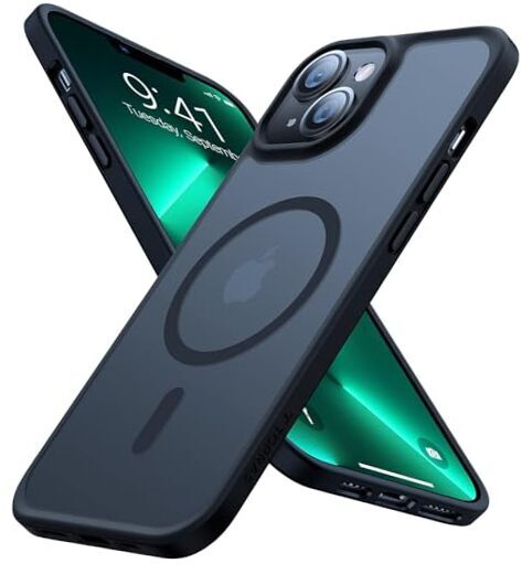 Magnetic Shockproof for iPhone iPhone 14/15 Case 6.1 inch, 2 Cameras 1 Black