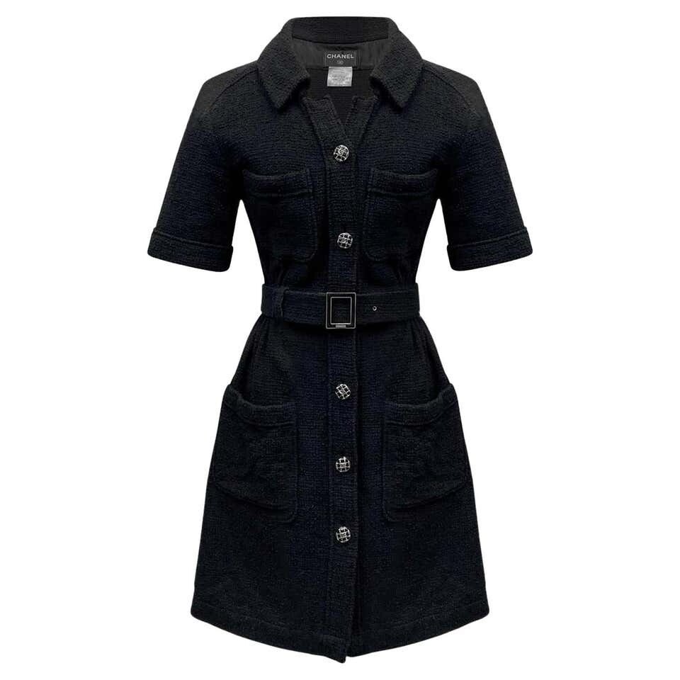 CHANEL COUTURE Vintage Black Coat Dress-FR(48)/US(14-16)SEE PHOTOS/READ!!!-RARE!