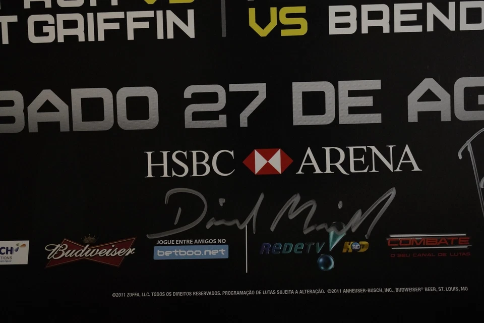 Póster de Anderson Silva Yushin Okami Shogun Rua +21 firmado con tarjeta UFC 134 Rio SBC Foto 4 de 4