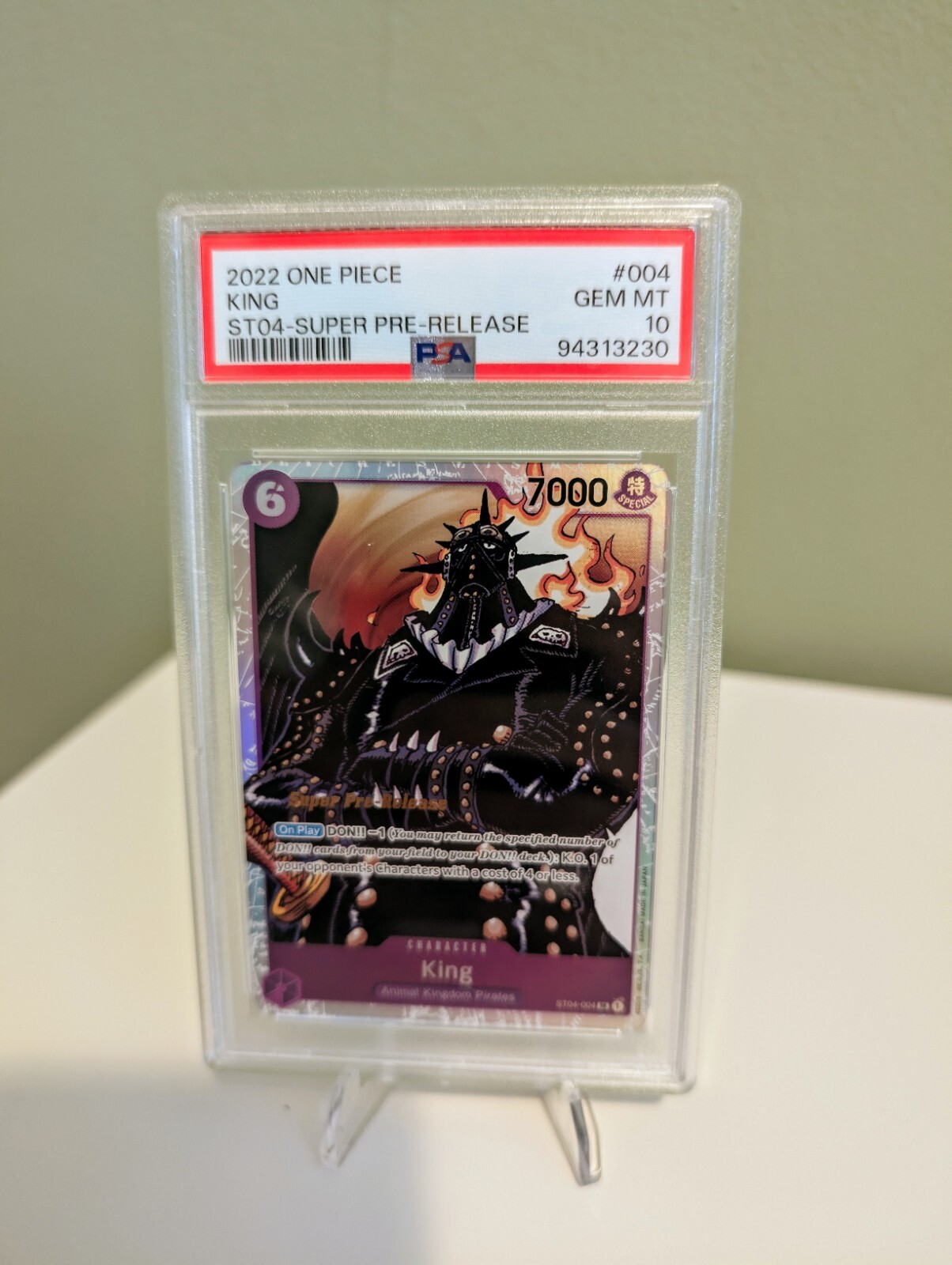 PSA 10 King ST04-004 One Piece Card Game CCG English Super Pre-Release