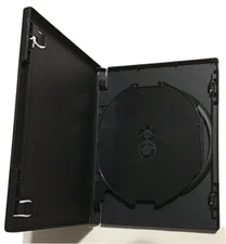 1 Black Triple Disc DVD Case - Standard Size - 14mm - Three 3 DVDs - Hinged Tray