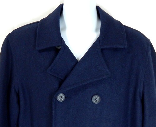 new mens woolly mammoth pea coat jacket mens l large wool blend