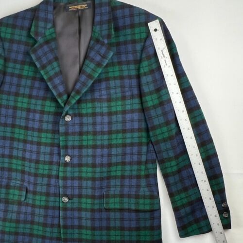 Brooks Brothers orologio nero tartan madras plaid vintage c1970s giacca sportiva uomo - Foto 14 di 14