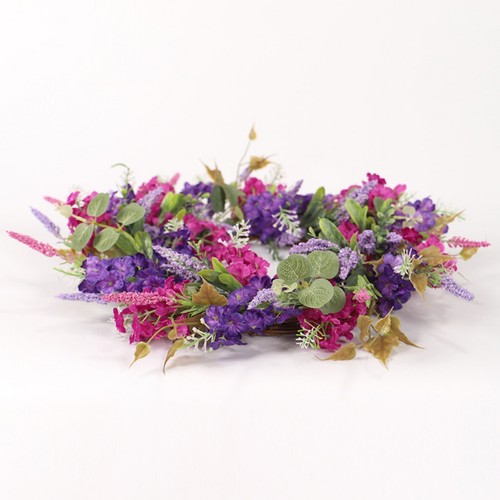 Lavender Hydrangea Wreath Front Door Spring Artificial Flower Garland Home Decor - Picture 9 of 13
