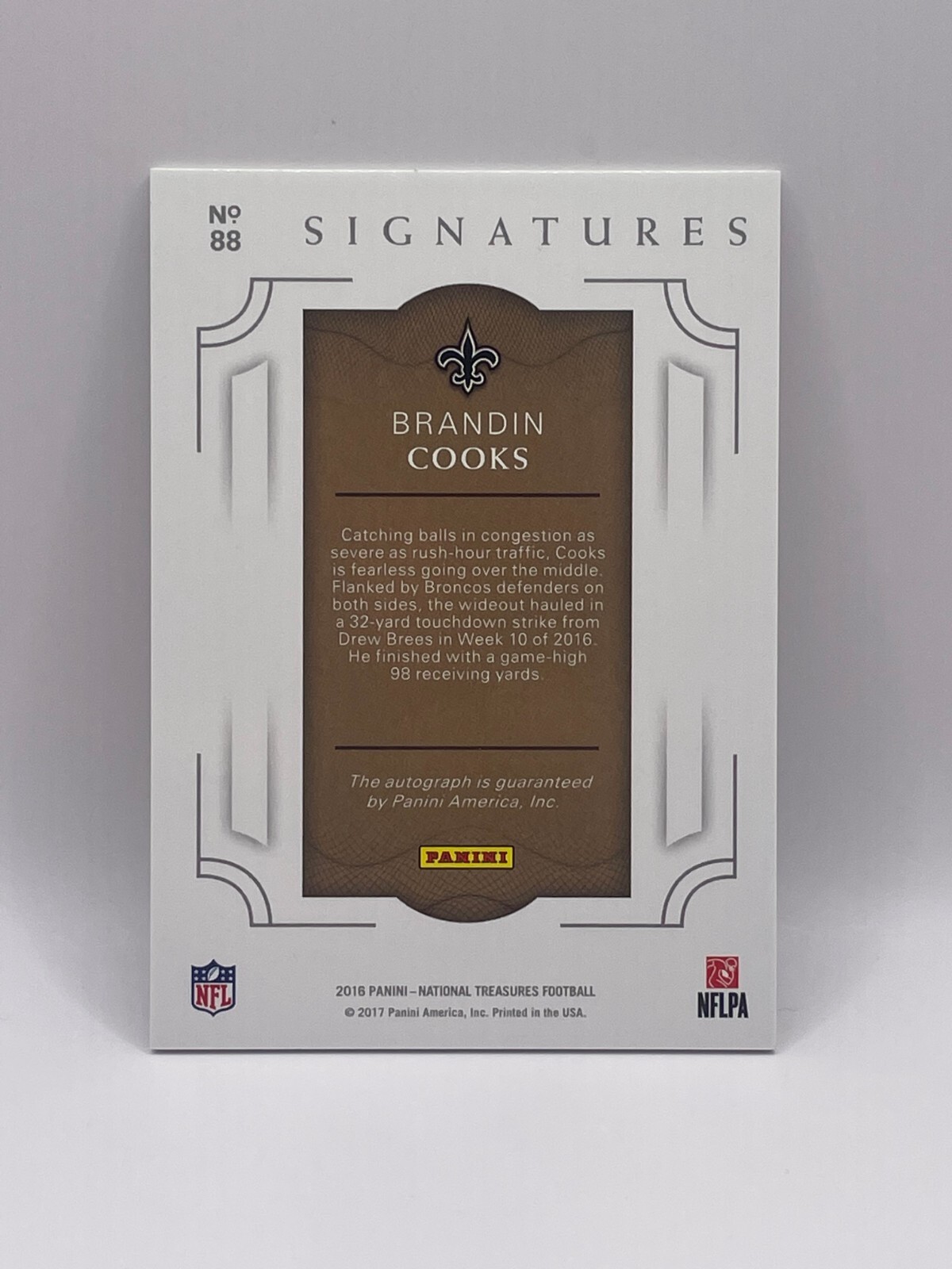 2016-17 National Treasures Signatures Brandin Cooks /25 Auto view 2