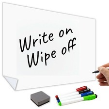 Self-Adhesive Whiteboard, Reusable Sticky Back, Dry Wipe Mountable Wall Planner