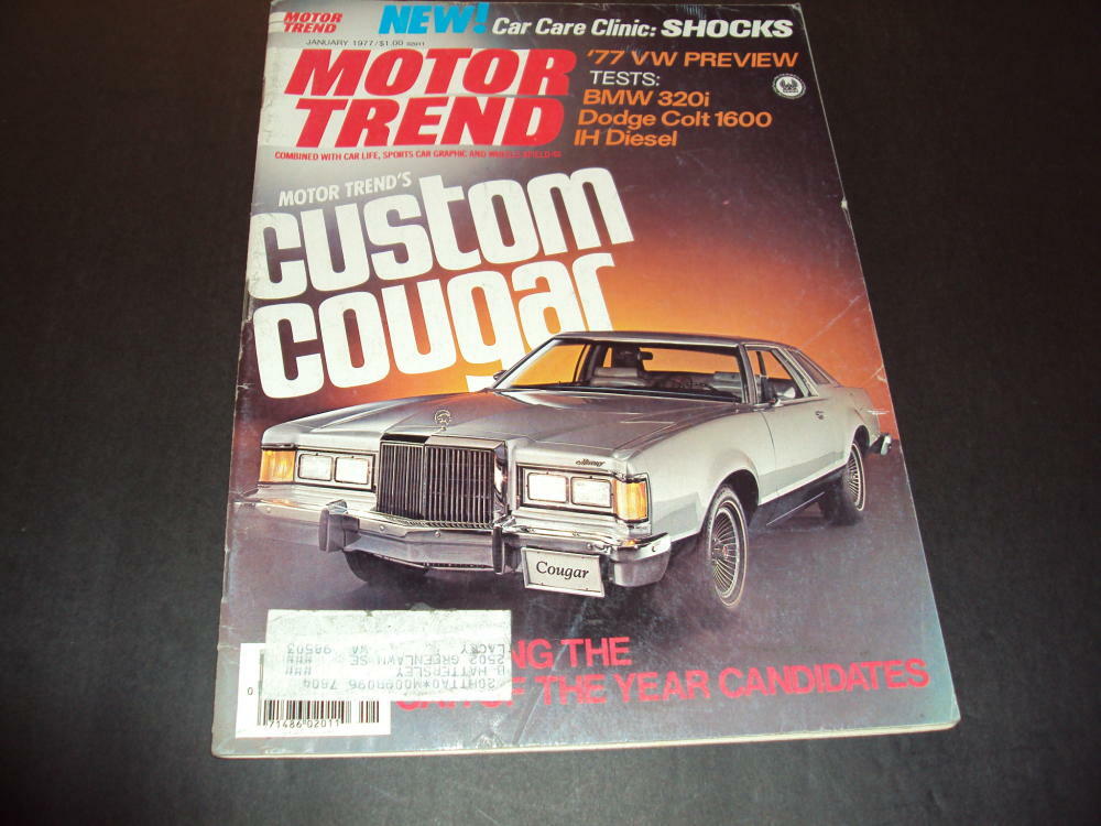 Motor Trend Jan 1977 Custom Cougar, VW Preview ID:42651