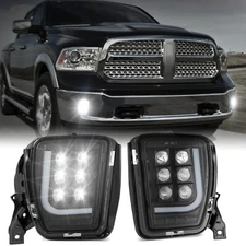 For Dodge Ram 1500 2013 2014 2015 - 2018 DRL LED Fog Lights Bumper Driving Lamps