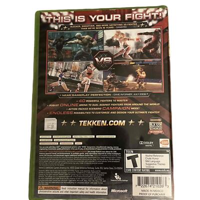 Microsoft Tekken 6 Xbox 360 Fighting Game Teen Rating Bandai Namco