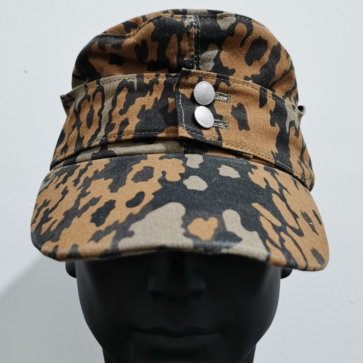 WWII German Army M43 Oak Camouflage Field Cap Camo Cotton Size M