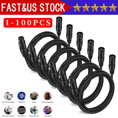 XLR Male to Female Microphone Cable Balanced 3 Pin Mic Connector Extension Cord