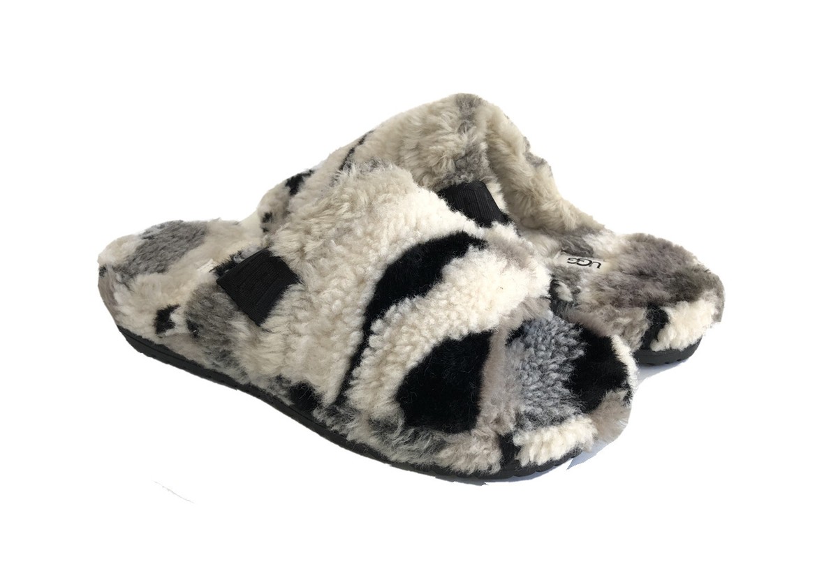 UGG ALL GENDER FLUFF YOU GREY CALI COLLAGE SLIPPER MEN US