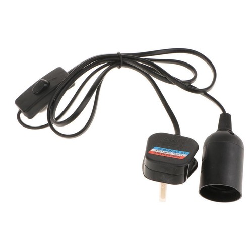 E27 Screw Bulb Socket, Bulb Holder Base with Cable Cord and On/Off Switch, (UK - Picture 3 of 5