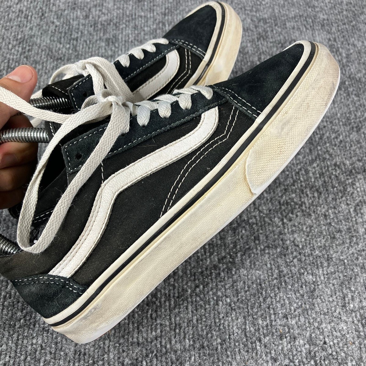 Vans Old Skool Mens Size Womens Size Black White Canvas Skate Shoes