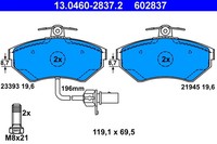 Bremsscheiben-BremsbeläGe-Kit ATE 13.0460-2837.2 VAG 8E0 698 151 B