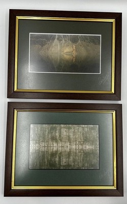 Paar signierte Landschaftsfotodrucke gerahmt Wald & Berg Reflexionen