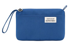 Longchamp Le Pliage Worker Top Zip Large Canvas Pouch Wristlet NWT Atlantic