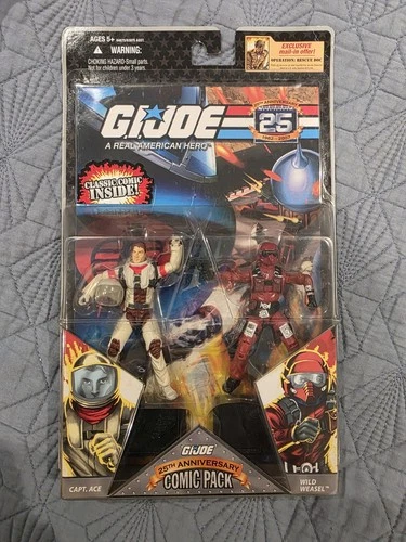 Hasbro G.I. Joe 25th Anniversary Comic Pack Capt. Ace & Wild Weasel w/ Comic