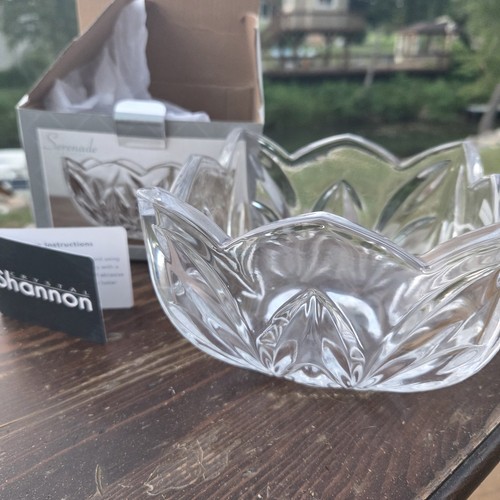 Shannon Crystal Godinger Serenade Clear Cut Glass Square Bowl NIB