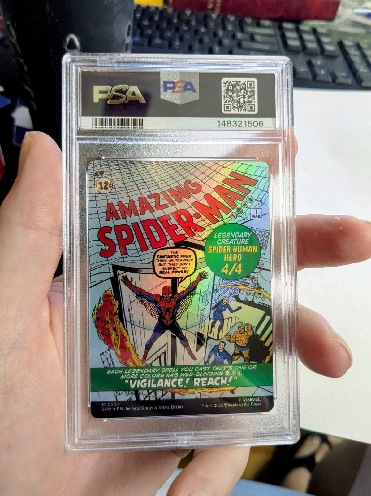 MTG MARVEL SPIDER-MAN FOIL Peter Parker PSA GRADE 9 view 2