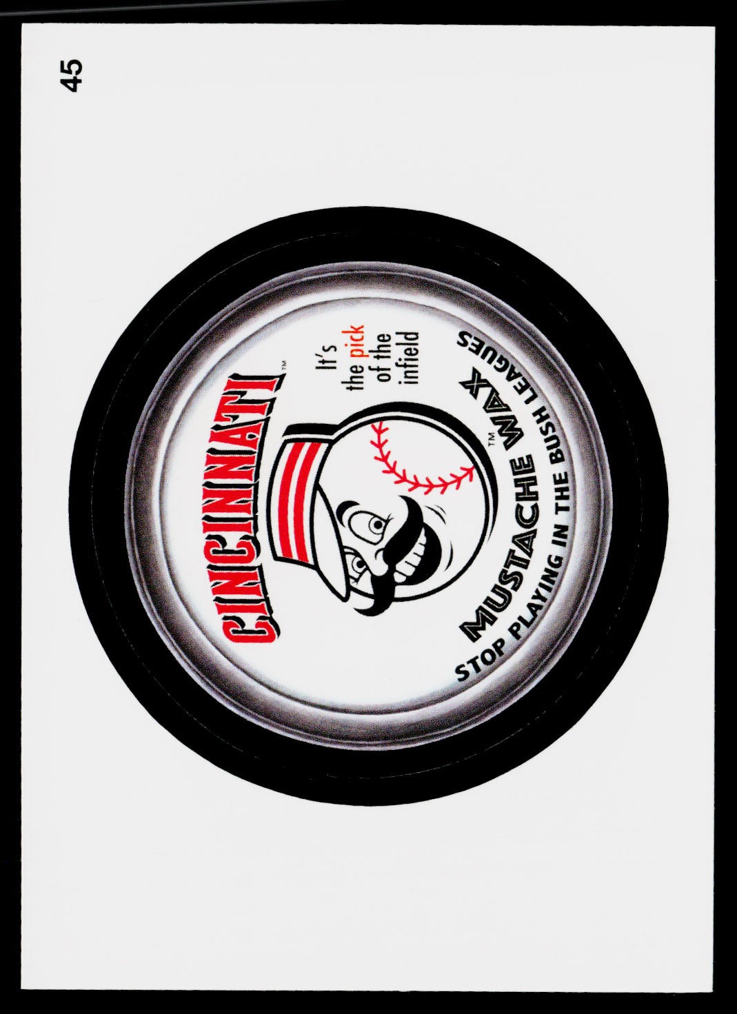 2016 Topps MLB Wacky Packages #45 Reds Mustache Wax