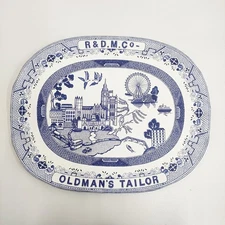 R&D.M.Co- Meat Platter Pouch L 7435 Pouch White blue 5-1001G♪