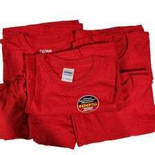 Gildan Men Hvy Cotton Solid Short Sleeves T-Shirt Lot Of 5 Red Lot  6 