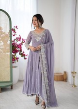 New Presenting Heavy Faux Lavender Gown Bottom With Dupatta For Ethnic Wear