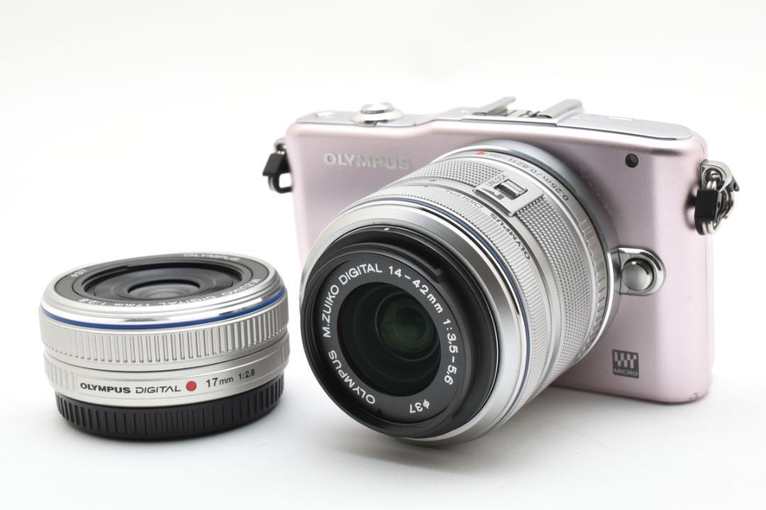 Olympus PEN mini E-PM1 Mirrorless Digital Camera Pink Twin Lens