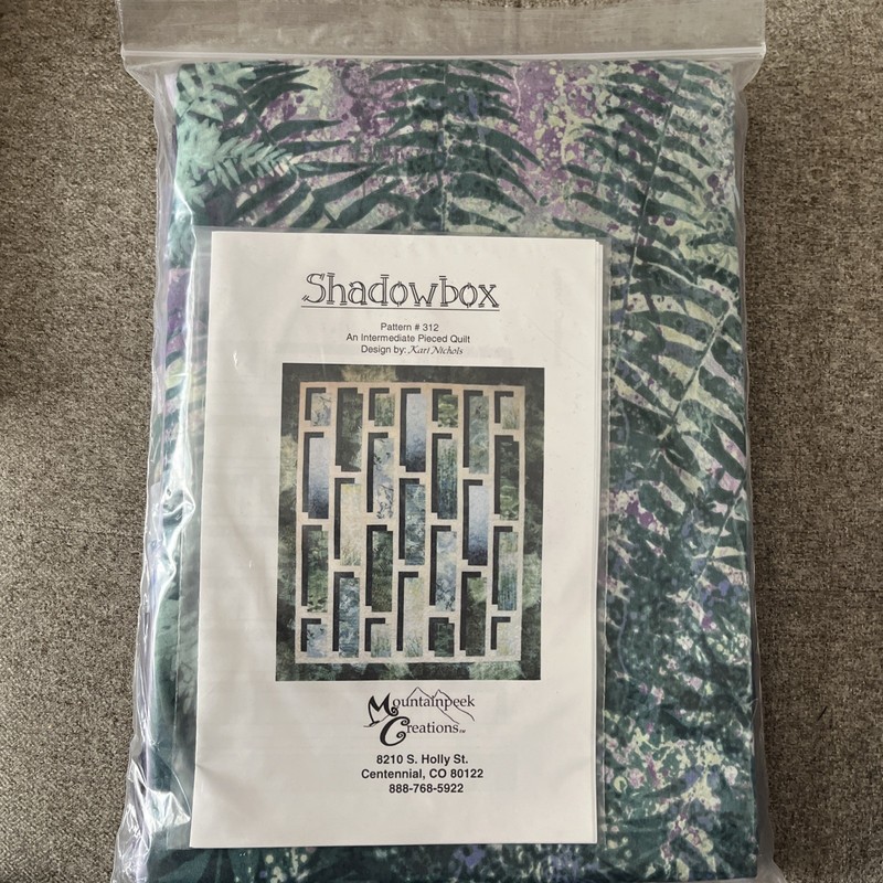 Shadowbox Quilt Kit Batik Purple Pink Green 68” X 81”