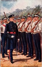Coldstream Guards Military Parade Raphael Tuck Oilette Postcard King George V