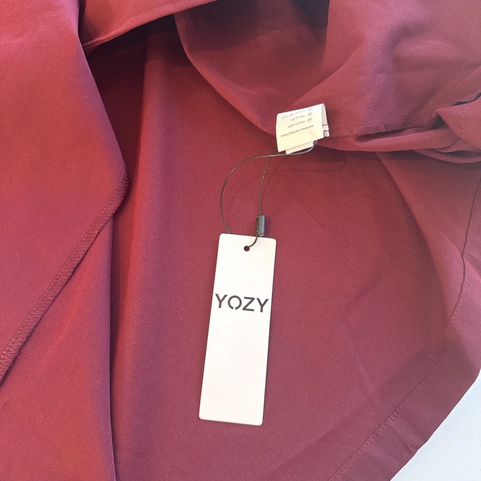 Yozy Burgundy Trench Coat Double Breasted Size Small New with Tags - Image 4 of 4