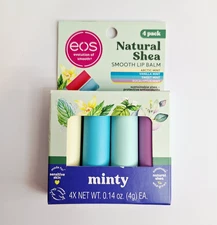 eos - Natural Shea Minty Lip Balm Variety Pack - Artic, Vanilla, 0.14 oz, 4-Pack