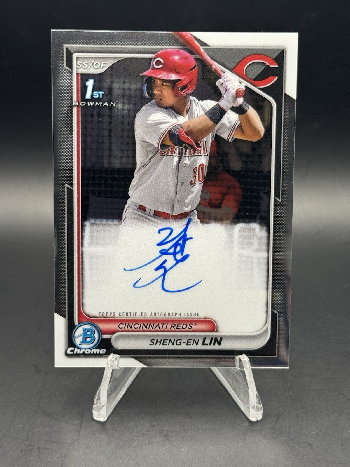 SHENG-EN LIN 2024 BOWMAN CHROME 1ST BASE AUTOGRAPH REDS AUTO