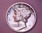 1917-D Mercury Head Silver Dime  VF/XF *** 217-6AA