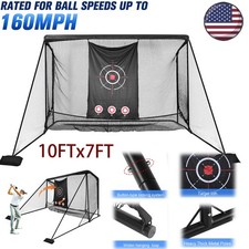 10X7Ft Golf Hitting Net for Driving Real Balls Indoor Outdoor Swing Training