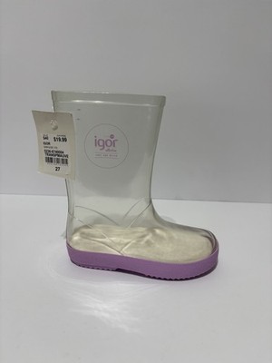 Igor Little Kids  Splash Cristal Rain Boots Clear, Size EU 27, US 10 M