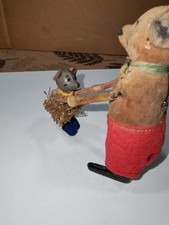 SCHUCO Rare Cochon mécanique au tambour avec sa clé d'origin
