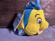 Disney Store Flounder Mini Bean Bag Plush 7  The Little Mermaid NWT Tag