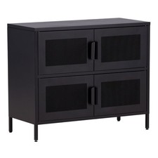 Buffet 4 Portes en Métal "Nett" 90cm Noir