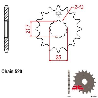 JT Sprockets Front Yamaha TT500 D/E/F/G/H 77-81 JTF565.16