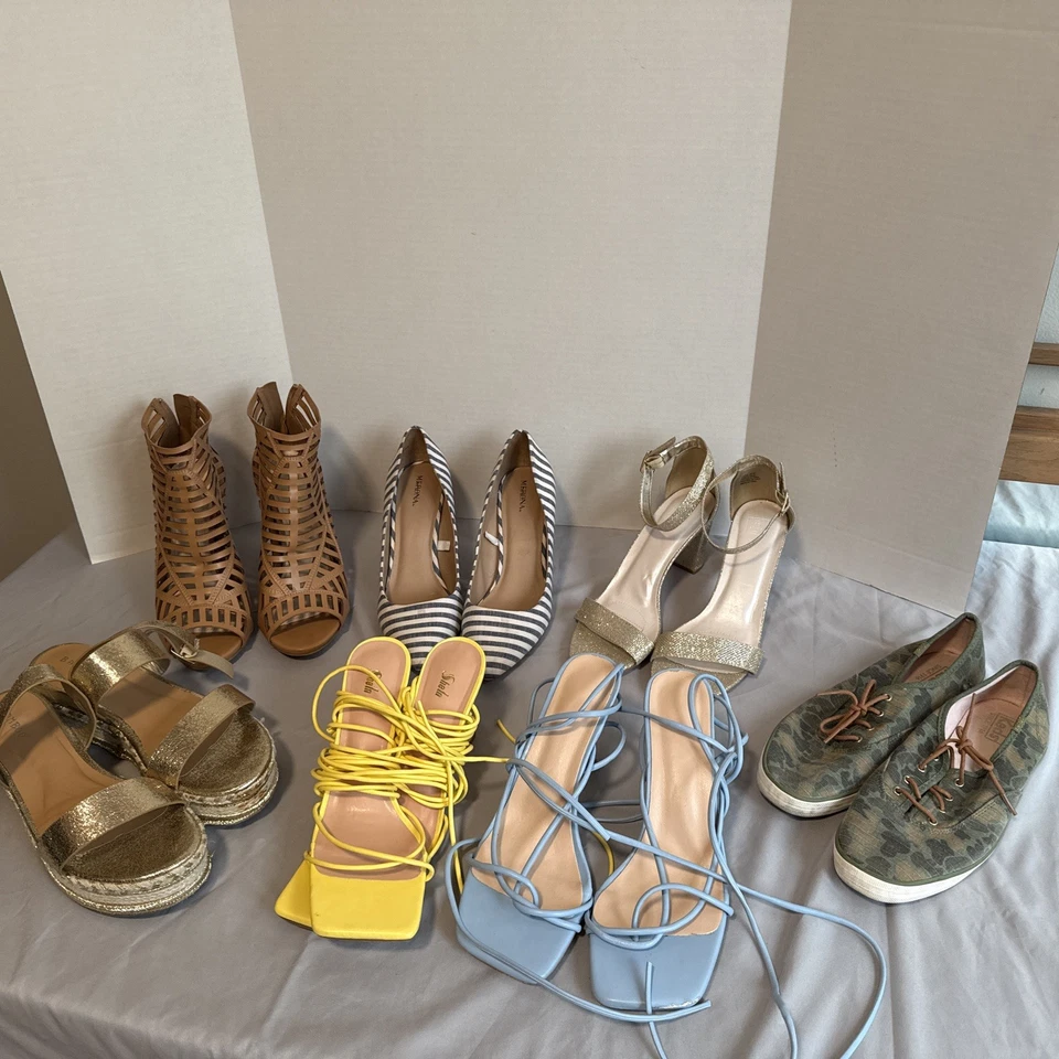 Lotes de 7 sapatos femininos tamanho 10 Anna Michelle Merona Anna Michelle e mais - Imagem 2 de 4