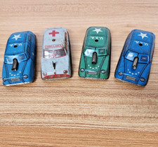 Vintage Lot 4 Argo Tin Litho Cars Japan 1940  s/50  s Military USA Ambulance