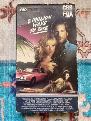 8 Million Ways to Die VHS 1986 Crime Thriller CBS Fox Hi-Fi Not Tested *Mold