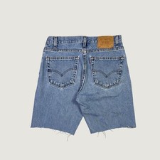 Vintage Levis 512 Slim Fit Cut Off Denim Shorts Mens 32 Medium Wash Made in USA