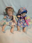 Gi-Go Vintage Palm Dolls Beanie Bag Set of 2, 8-inch Happy Sad Baby Dolls