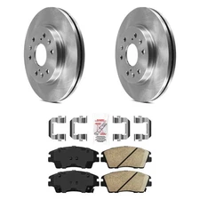 For Hyundai Elantra 17-18 AmeriPRO Plain Front Brake Kit w Ceramic Pads