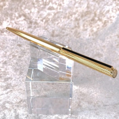 Vintage Dunhill Kugelschreiber Gemline Gold Finished Barley Black Clip